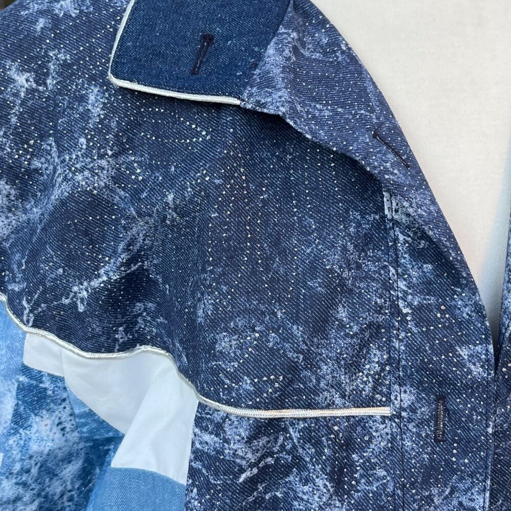 70’s 80’s Patchwork Light Denim Jacket Marguerite… - image 4